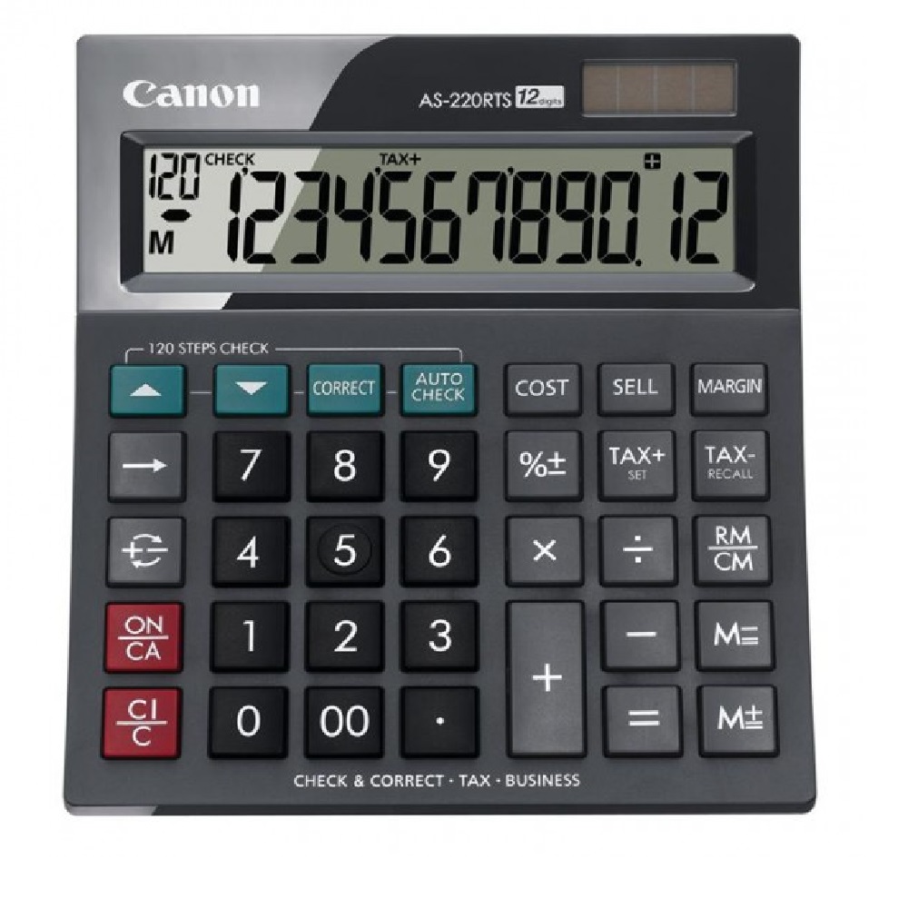 Original Calculator As-220Rts Desktop 12 Digits, Size 150X134X36cm Office, School, Commercial Use