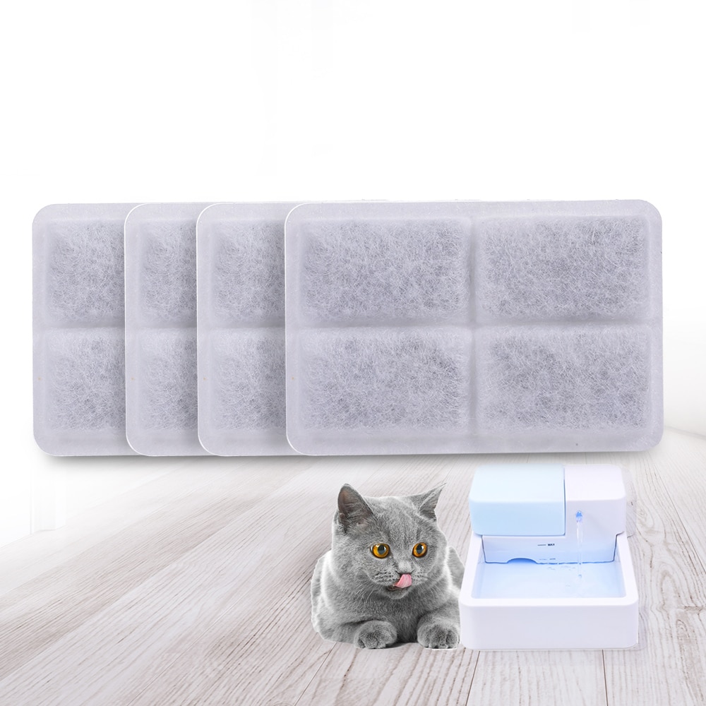 4 stks/partij Actieve Kool Filters en Spons Filter Houtskool Filter Vervanging voor Fontein voor Kat Hond Huisdieren Drink Water