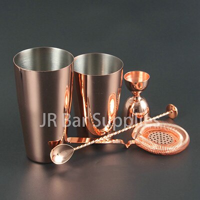 4 Stks Rvs Koper Plated Cocktail Shaker Mixer Drinken Barman browserKit Bars Set Gereedschap