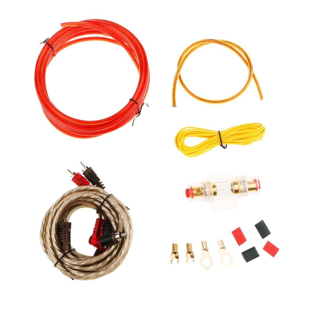 Car Amplifier Wiring Kit Audio Subwoofer Sub Power AMP RCA Cable AGU FUSE