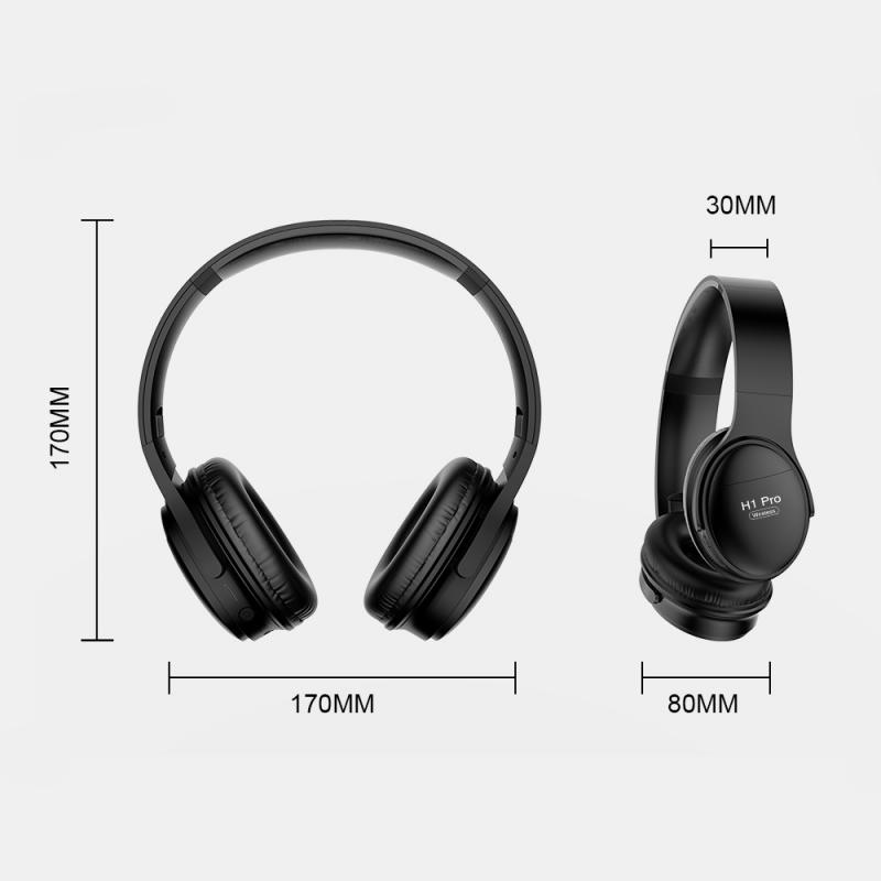 Cuffie Bluetooth H1 Pro cuffie Stereo Over-Ear HiFi V5.0 cuffie pieghevoli Design ergonomico cuffie Wireless