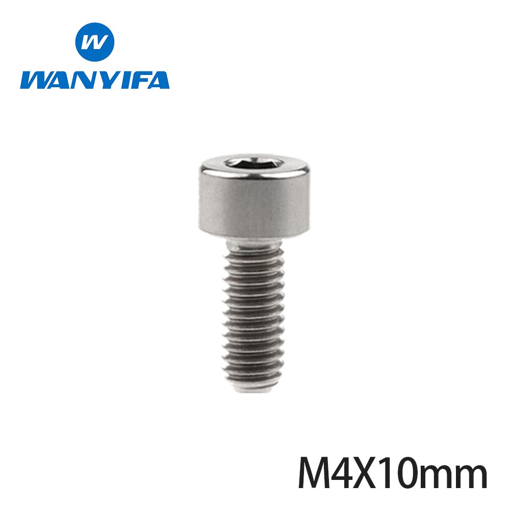1Pcs Titanium Bolt M4x10 12 15mm Standard Head DIN912 Inner Hexagon Titanium Bicycle Stem Screws for Bike Parts: M4x10mm Silver