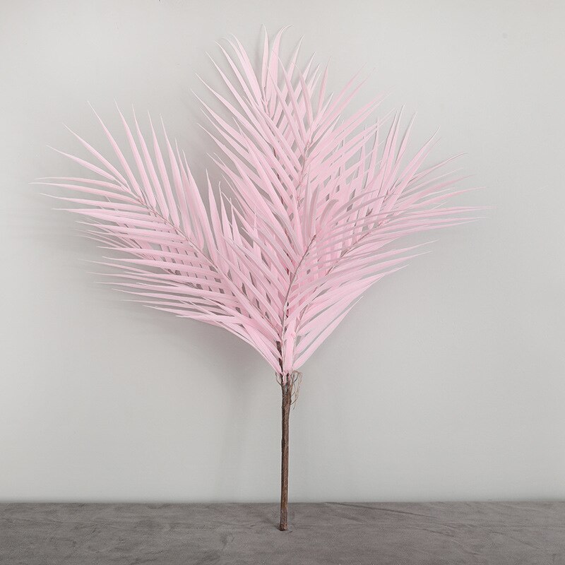 Simulation plast grøn plante kunstig palme pink blå buket bryllup hall blomsterarrangement hjem have planter blad indretning: Lyserød