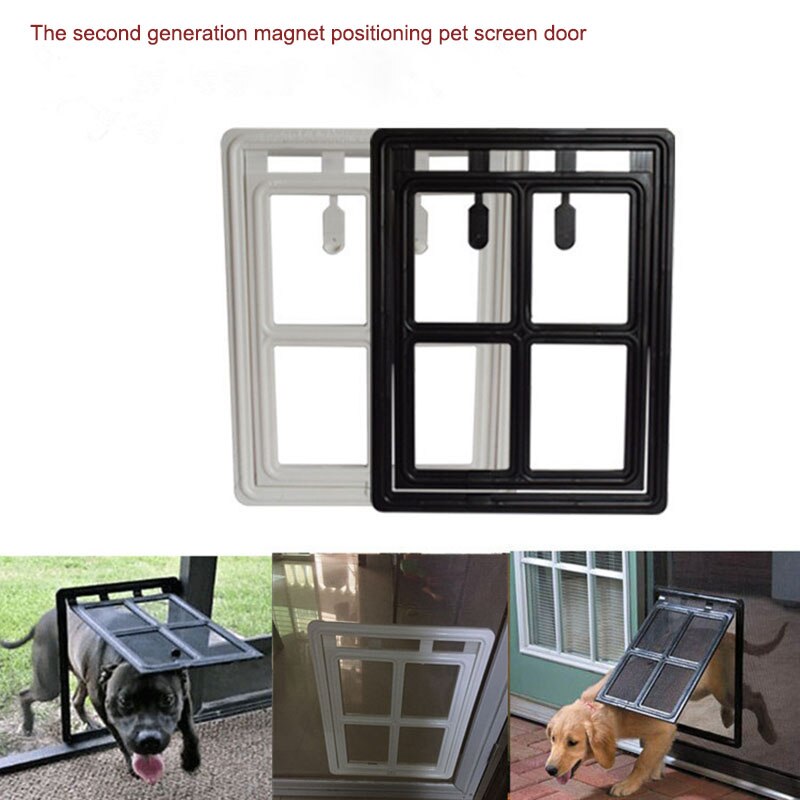 Magnet Lockable Plastic Pet Dog/Cat Door Pet Screen Door Hole Pet Door For Medium and Large Dog Security Flap Gates Pet Tunnel