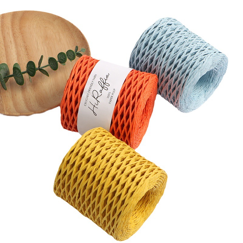 Natural Cotton Raffia Yarn 1mm 150m DIY Rope for Summer Sun Straw Hat Beach Bag Knitting Handbag Wrapping Craft