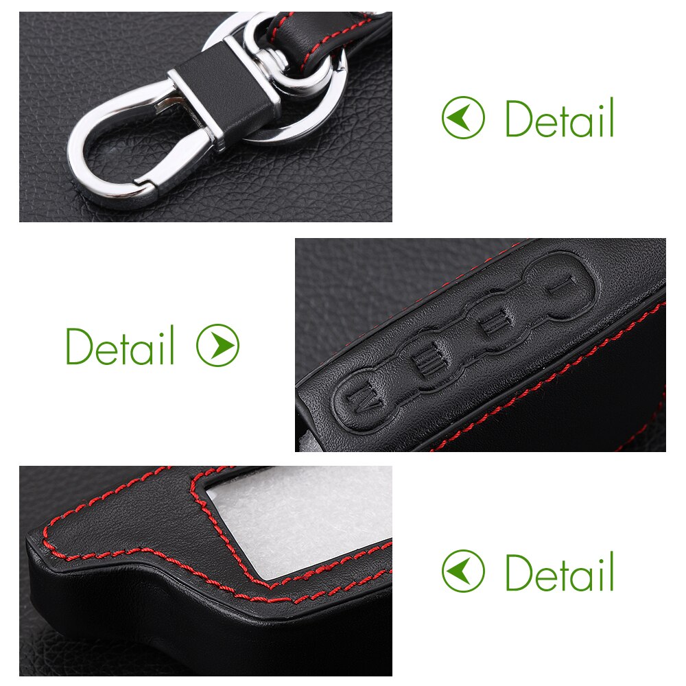 AndyGo Leather Alarm Remote Keychain Case for Scher Khan For Scher-khan Magicar 5 6 M5 M6 Cover Holder