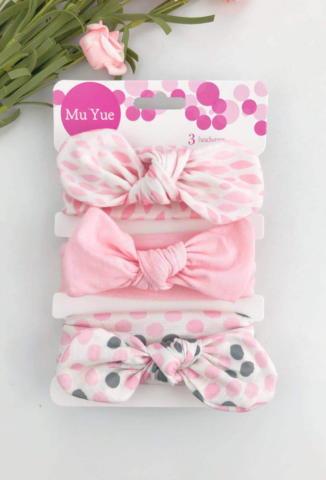 3 Stks/set Baby Meisjes Tulband Hoofdband Haar Accessoires Katoen Konijn Oor Boog Elastische Haarband Baby Prinses Kerst Dag: 9
