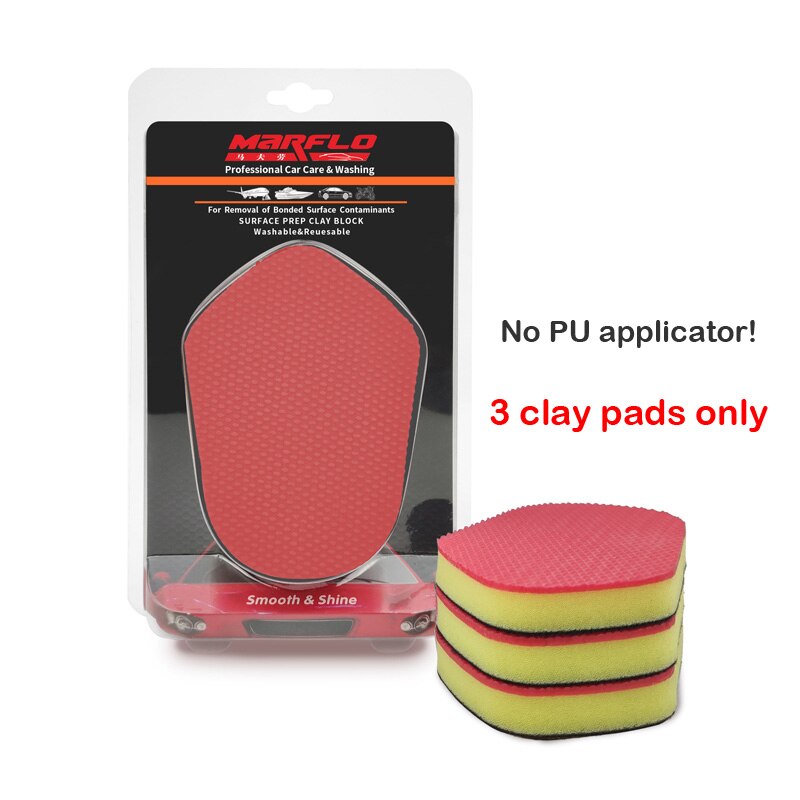 Paint Care Magic Clay Bar Block mouse clay pad Car Cleaning Sponge Auto Detailing Tools Marflo Car Wash Clean for Waxing: only 3 K pads
