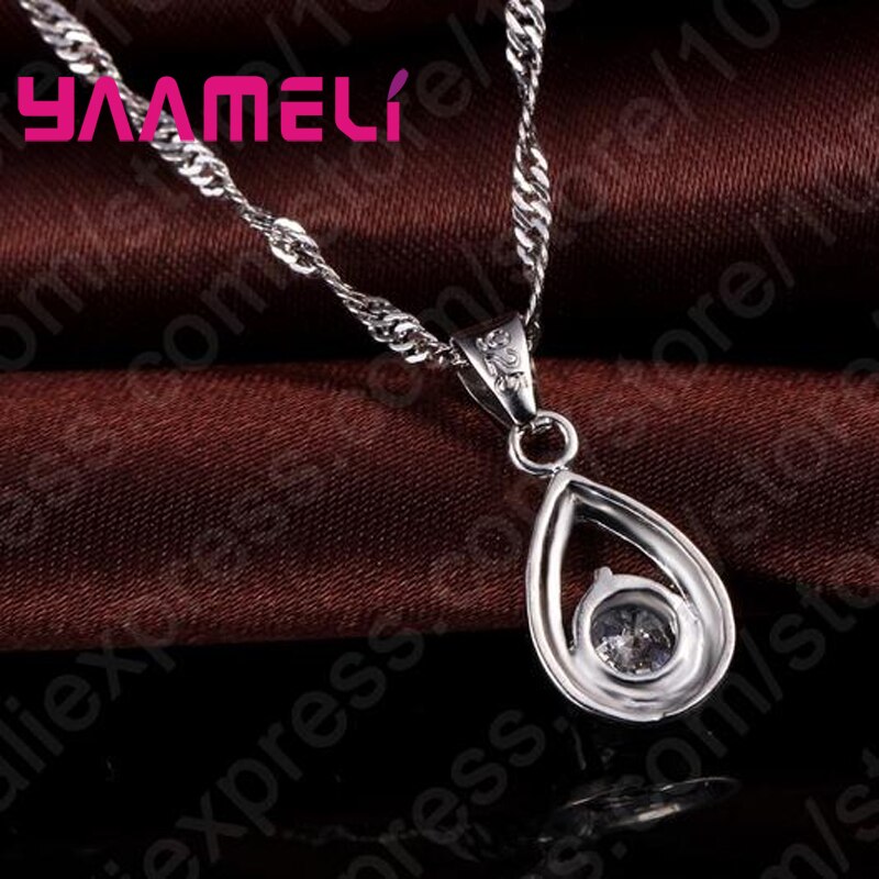 100% 925 Sterling Zilver Klassieke Stijl Glanzende Zirconia Crystal Ketting Hanger Oorbellen Sieraden Sets Voor Vrouwen