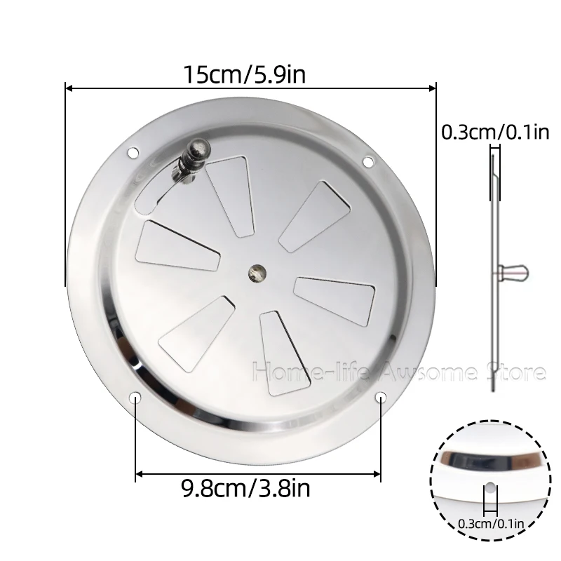 2 stücke Edelstahl 316 Stiefel Marine Runde Luft Jalousie entlüften Gitter Belüftung Lamellen Ventilator Grill Abdeckung Seite Knopf Öffnung