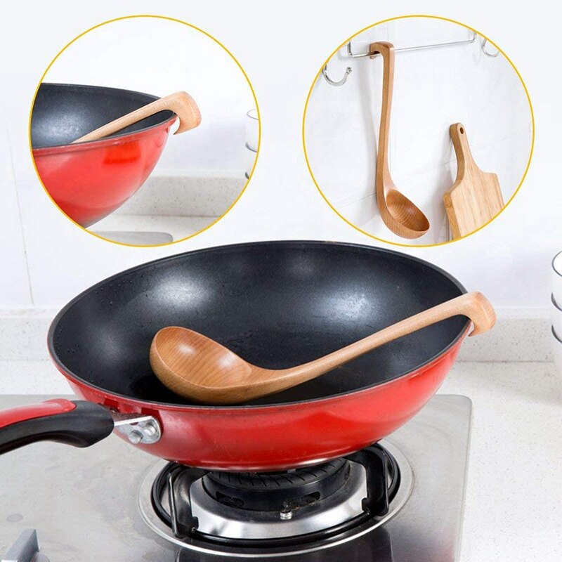 Cucchiaio Di legno naturale zuppa Di legno mestolo attrezzo da cucina gancio per cintura stoviglie in legno naturale utensili da cucina cucchiaio da cucchiaio cucchiaio da cucina Di