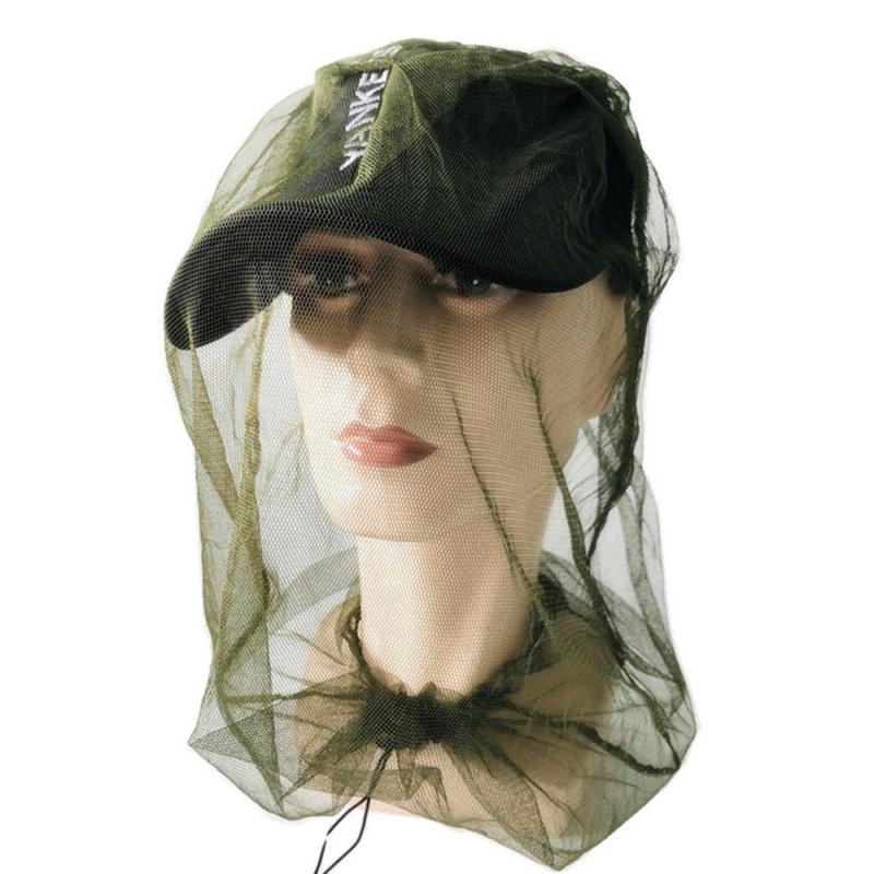 Outdoor Fishing Hat Head Protector Net Insect Fishing Fly Hard Hat Sunshade Mask Mosquito Fly Net Portable: Green