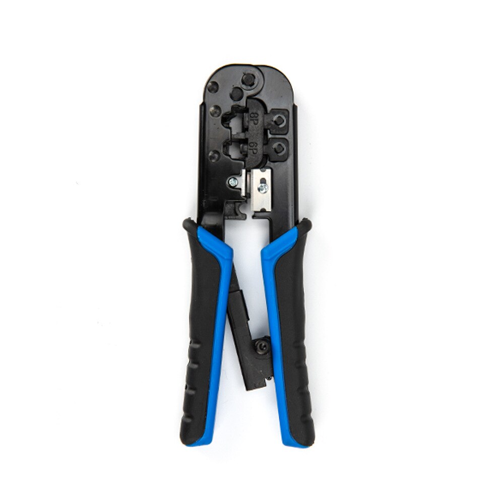 Herramienta crimpadora RJ45, alicates de red Ethernet para 6P/RJ11/RJ-12 y 8P/RJ45, pelacables de crimpado, Clip de prensado multifunción: Blue only