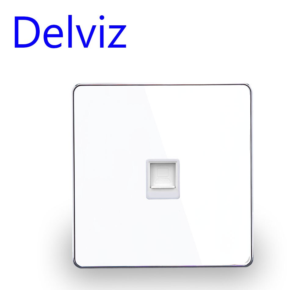 RJ45 Computer Wall Socket Panel, CAT5E Network Module, Computer connect Jack, Crystal Glass Panel Cable network Interface Outlet