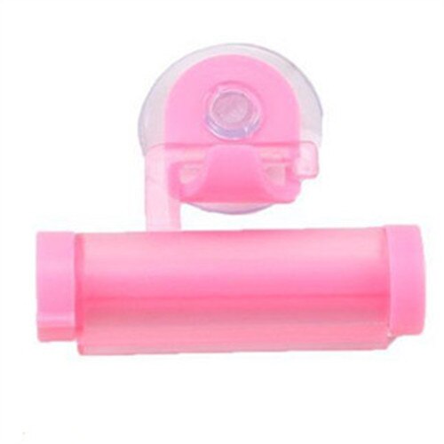 Suction Plastic Rolling Tube Squeezer Useful Toothpaste Easy Dispenser Bathroom Toothpaste Holder Bathroom Home Accessories: Pink