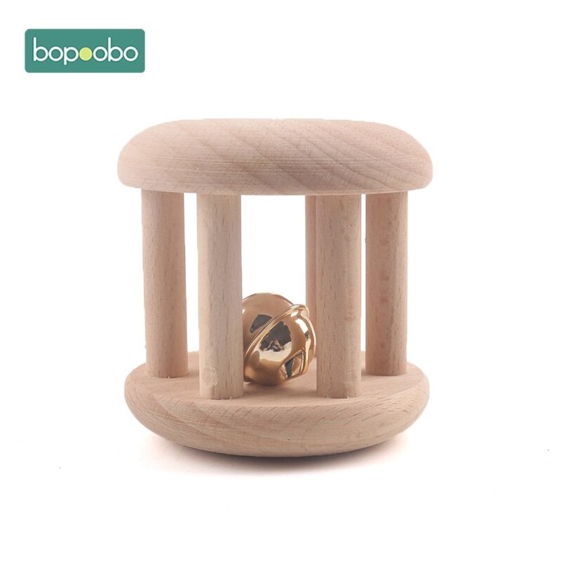 1 Pc Baby Speelgoed Houten Bijtring Food Grade Materiaal Baby Rammelaar Hout Ring Baby Bijtring Wieg Mobiele Peuter Speelgoed Baby rammelaar Voor Kids: Toy