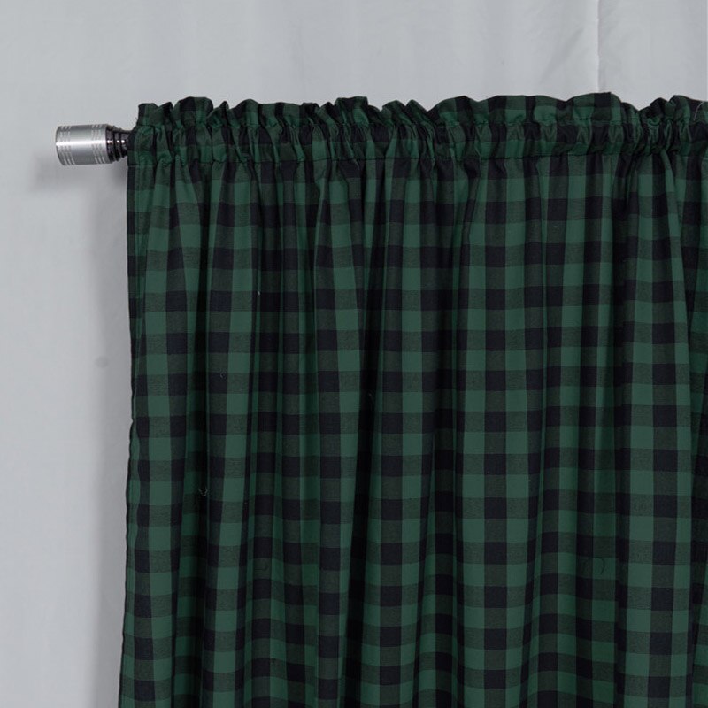 Moden Stijl Plaid Verduisterende Gordijnen Katoen En Polyester Stof Gordijnen Voor Woonkamer Slaapkamer Keuken Window Home Decoratie: green / W107xH160cm