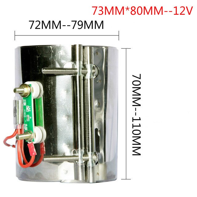 Fdik 12v elektrisk uppvärmningsring värmare för bil dieselpump oljefilter luft parkeringsvärmare webasto lastbil buss husvagn båt: 73mm-80mm--12v