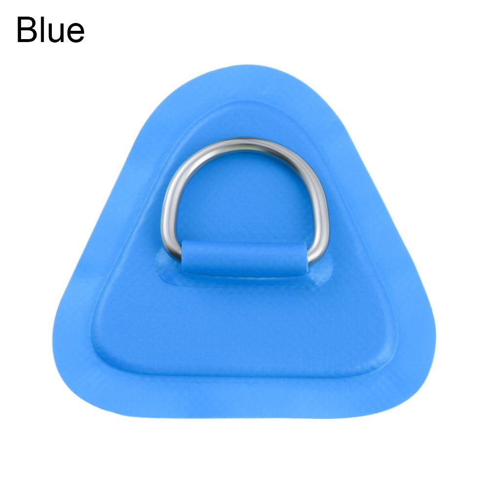 1Pc Surfplank Rubberboot Boot Pvc Patch Met Rvs Driehoek D Ring Pad/Patch Opblaasbare Boot Patch Kano dek Rigging Sup: blue