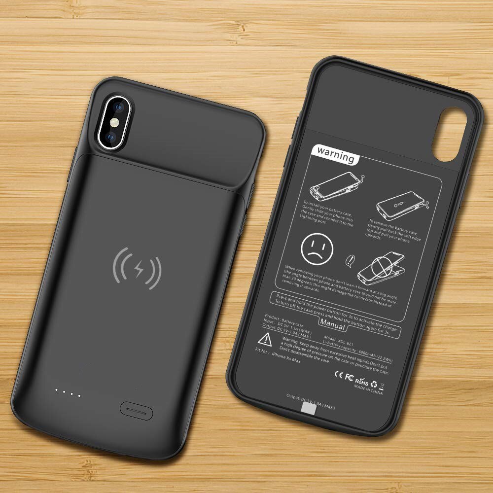 Draadloze Telefoon Oplader Case Voor Iphone Se Backup Power Bank Voor Iphone X/Xs Draagbare Batterij Power opladen Case