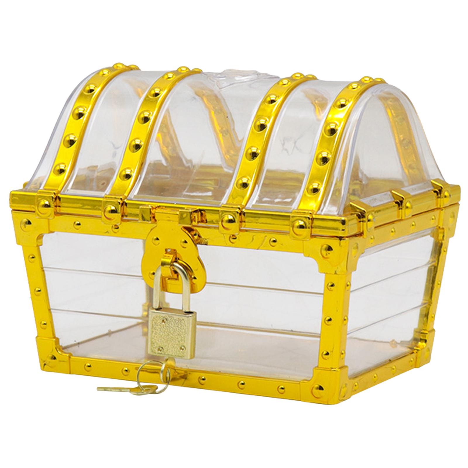 Transparent Pirate Treasure Chest Box for Classroom Rewards Party Prop Style A