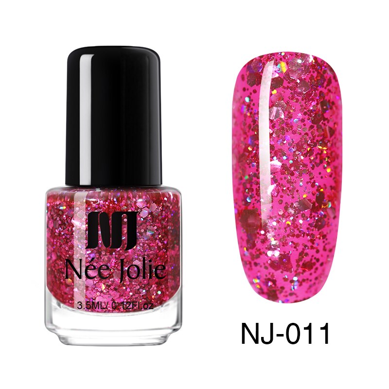 Nee jolie 12 färger nagellack roséguld glitter paljetter gradient serie shimmer flake för nail art diy 3.5ml: Nj -011