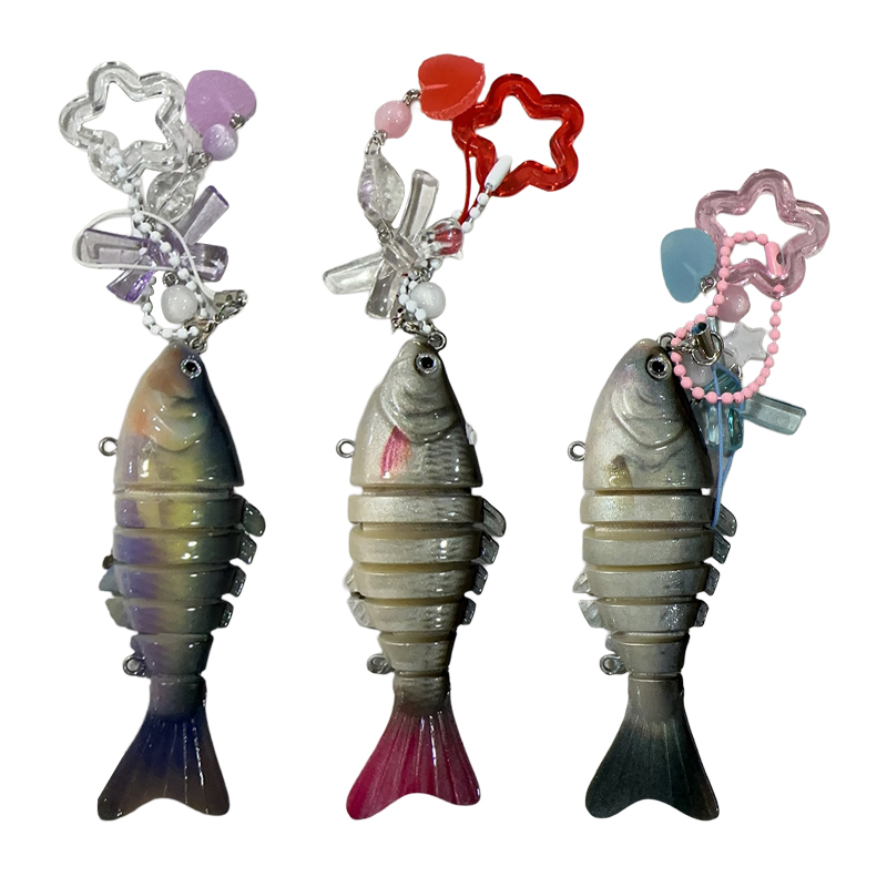 Porte-clés poisson mignon pour amoureux de la pêche, porte-clés de pêcheur, pendentif de sac de poisson, jolis bijoux pour Fans, de pêcheur