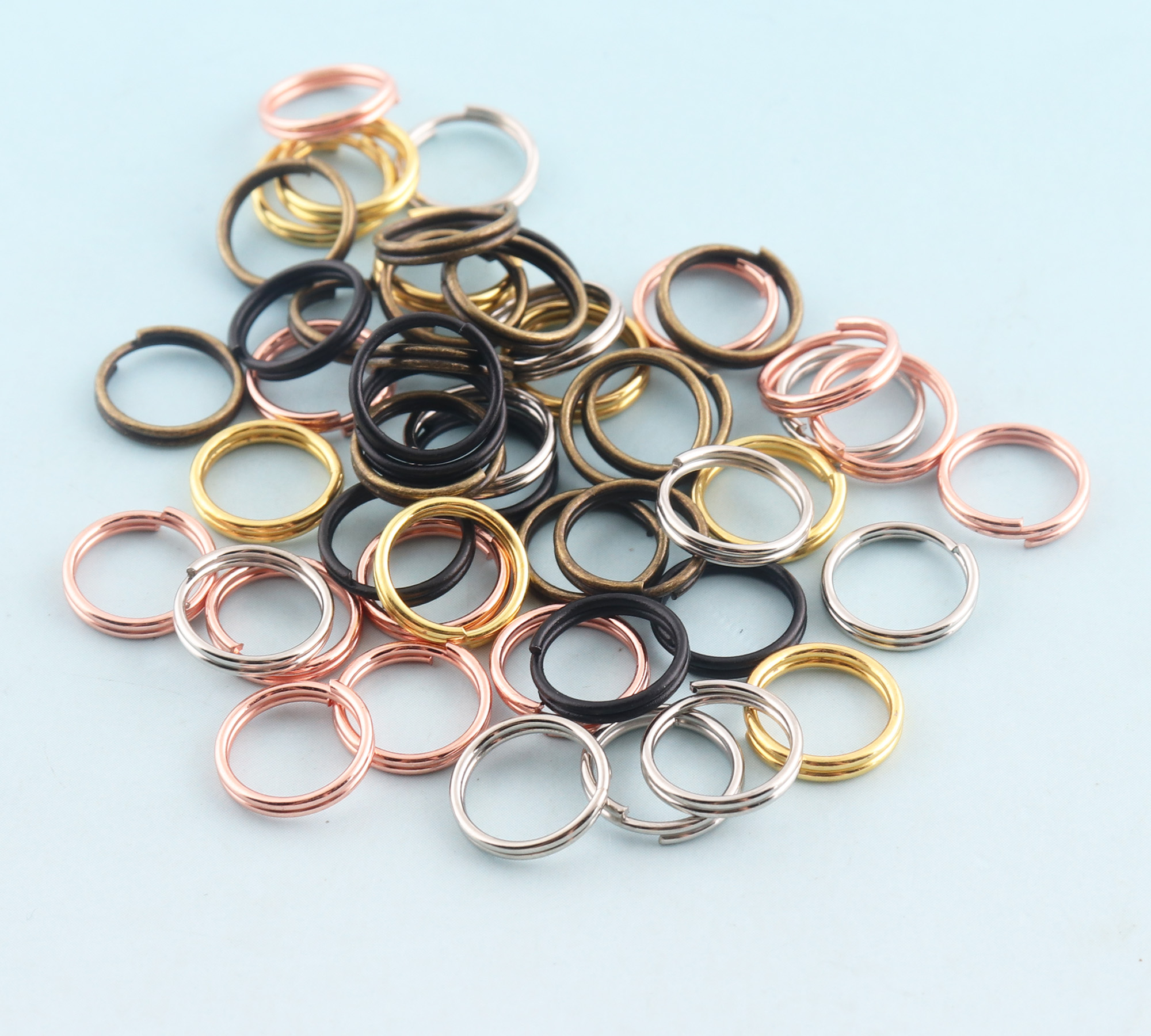 100 st delade ringar, 8mm/10mm nyckelringar i roséguld, hoppringar i metall, nyckelring för smyckestillverkning, tillbehör