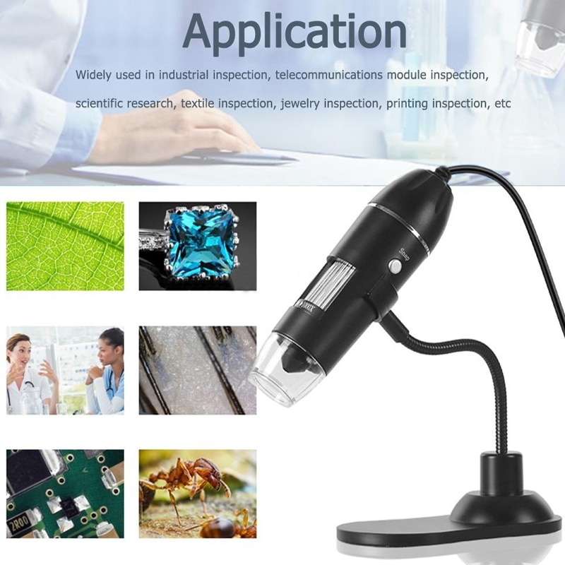 Digital Microscope 0.3 mp Real-Time Video Monitoring Hand Held Endoscope Digital Zoom Microscope Durable 1000X 8LED Waterproof