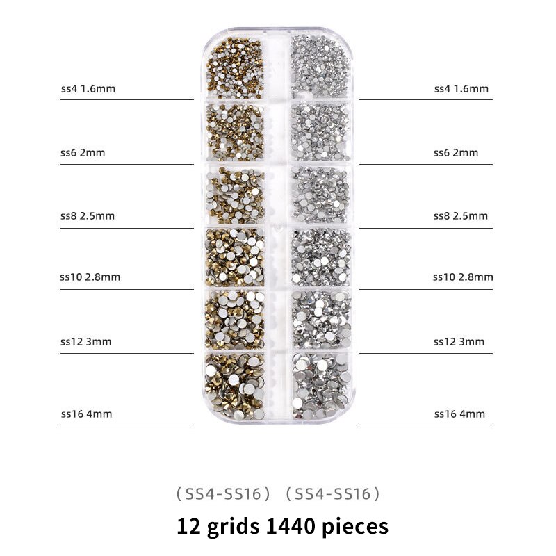 1440 st spik strass ansikte 2022 tips alla för manikyr decoracion uñas handarbete tillbehör kawaii figurer box nyheter: Sr02