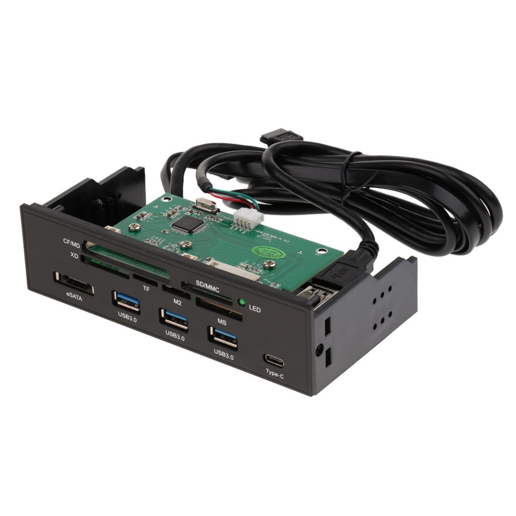 5.25 tommer pc dashboard medie frontpanel med esata 3 port usb 3.0 kortlæser