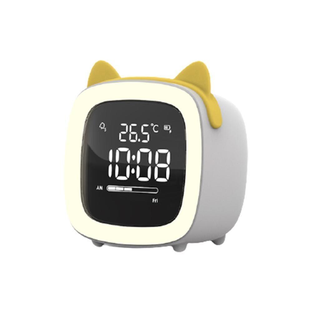 Kids Alarm Clock Cute-TV Night Light Alarm Clock For Children Battery Bedroom Rechargeable Clock Operated F5Q1: P