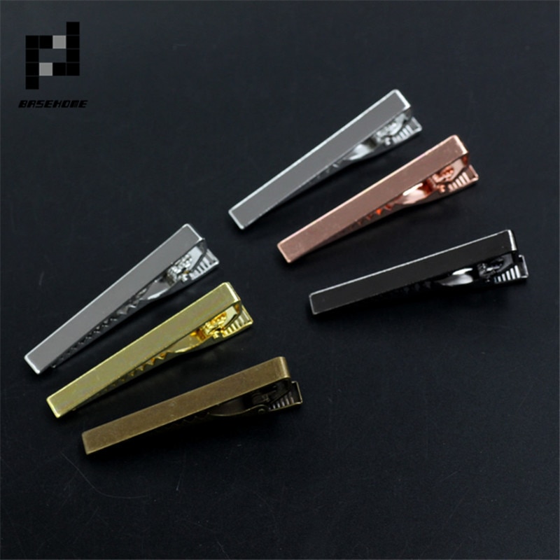 2 teile/los 55x5mm Krawatte Clip Klassische Einfache Stil Pin Schließe Bar Silber Farbe Männlichen Business Krawatte Clip verschluss Metall Männer Schmuck