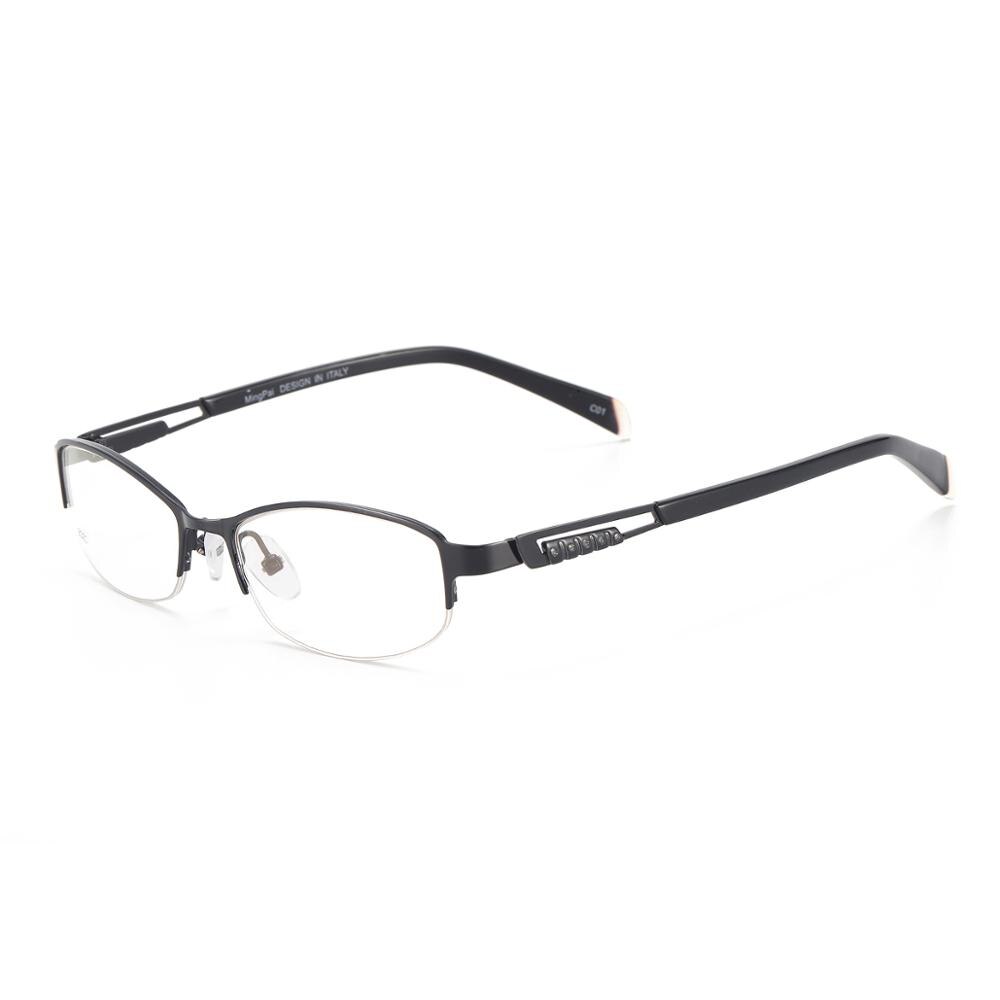 Women Glasses Metal Half Rim Oval Eyeglass Frame For Prescription Lenses Myopia Reading Multifocal