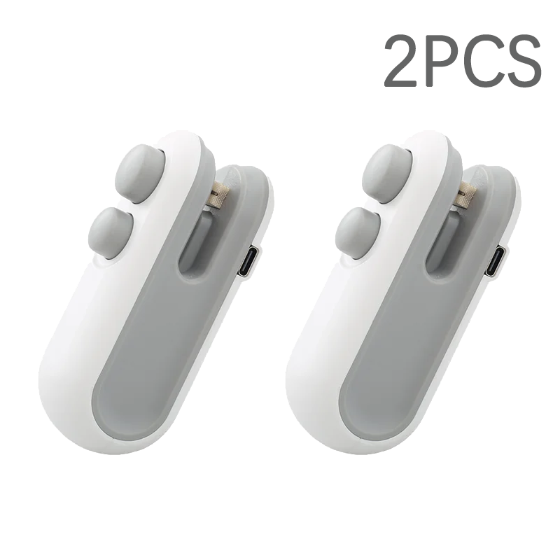 Mini scelleuse thermique Portable 2 en 1, pour collations, usage domestique, rechargeable, scelleuse sous vide, pour collations, sac en plastique: jaune clair