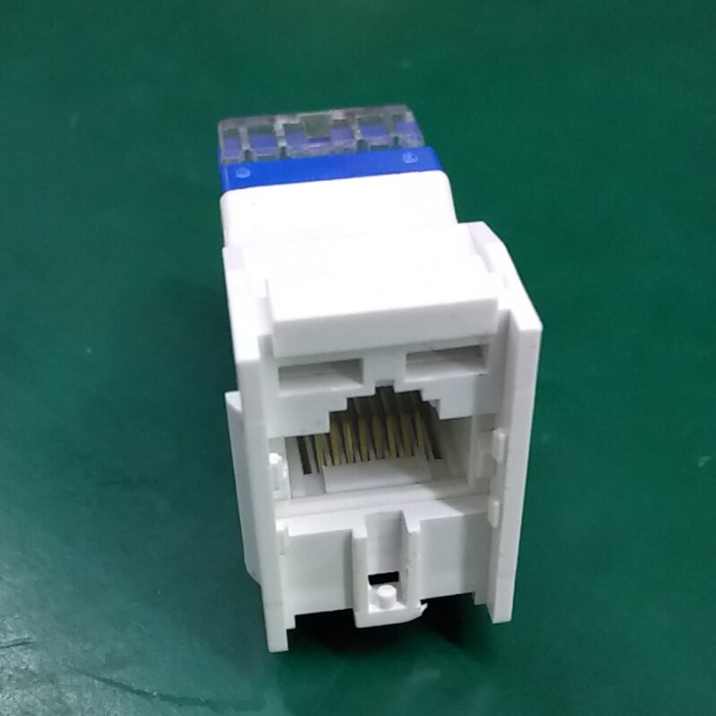 10 Módulos De Conexión De Red Cat5e RJ45 - Tamaño Euro (20x50 Mm), Perfil Bajo, Color Blanco
