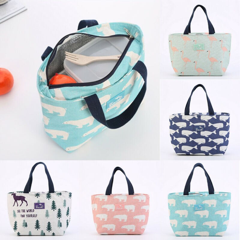 US Large Insulated Lunch Bag Cooler Picnic Travel Food Box Women Tote Carry Bags