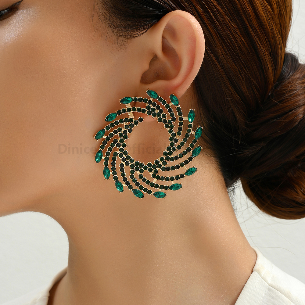 Pendientes grandes de cristal redondos con forma de flor de sol para mujer, joyería inusual de lujo para de graduación, accesorios para las orejas,