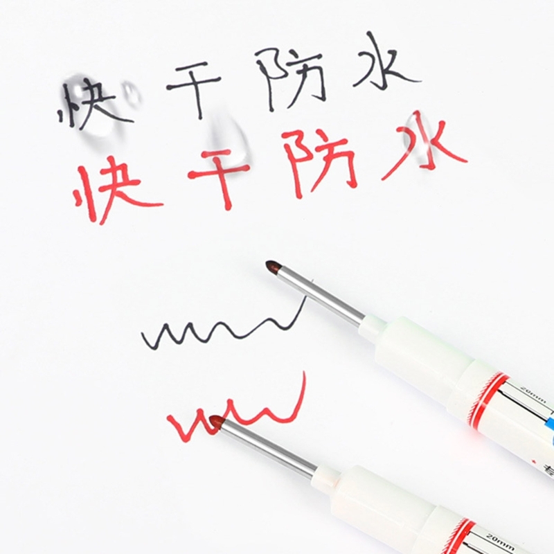 12 pennarelli per carpentiere a base olio con punta lunga, pennarelli con profondo da 20 mm