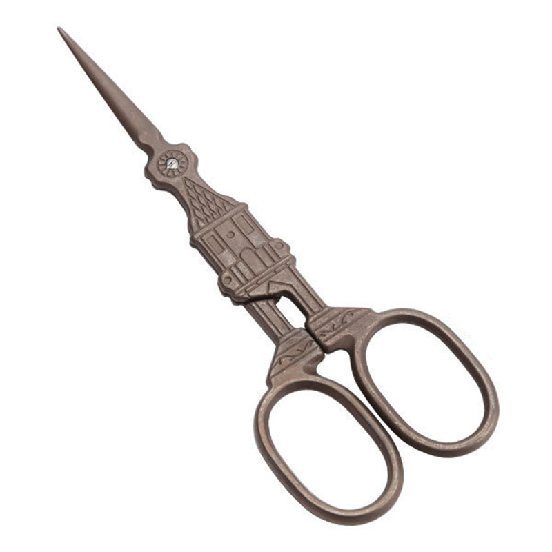 Zakka-Tijeras clásicas Retro vintage, herramienta de costura europea antigua, artesanía para el hogar, bordado de grúa, tijera de sastre: Bronze