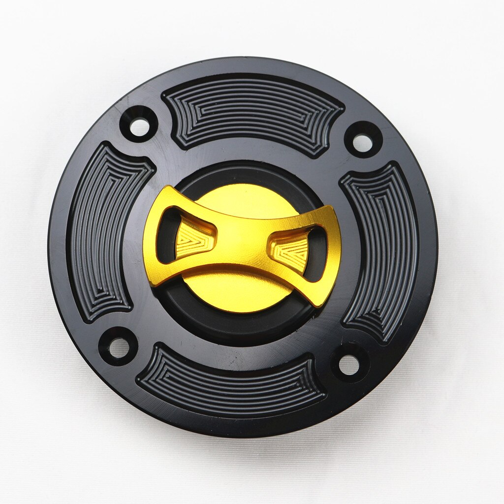 CNC Bow-tie Gas Fuel Tank Cap Cover For Suzuki GSXR 600 1300 TL1000 GS500 SV650: Gold