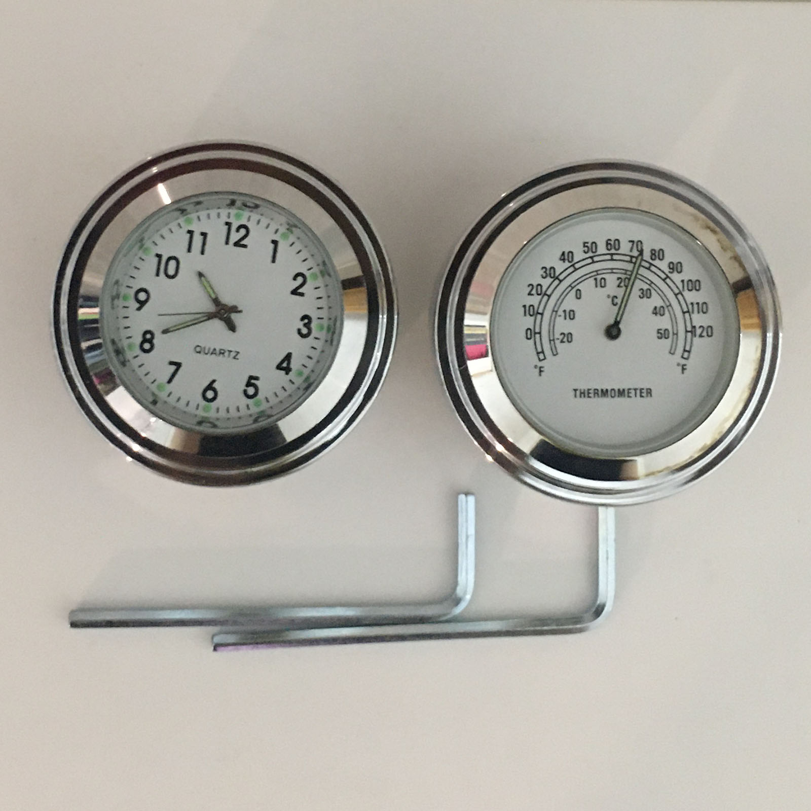 Horloge de guidon de moto adaptée pour Harley, Honda, Yamaha, 7/8 po, 1 po, Therye.com
