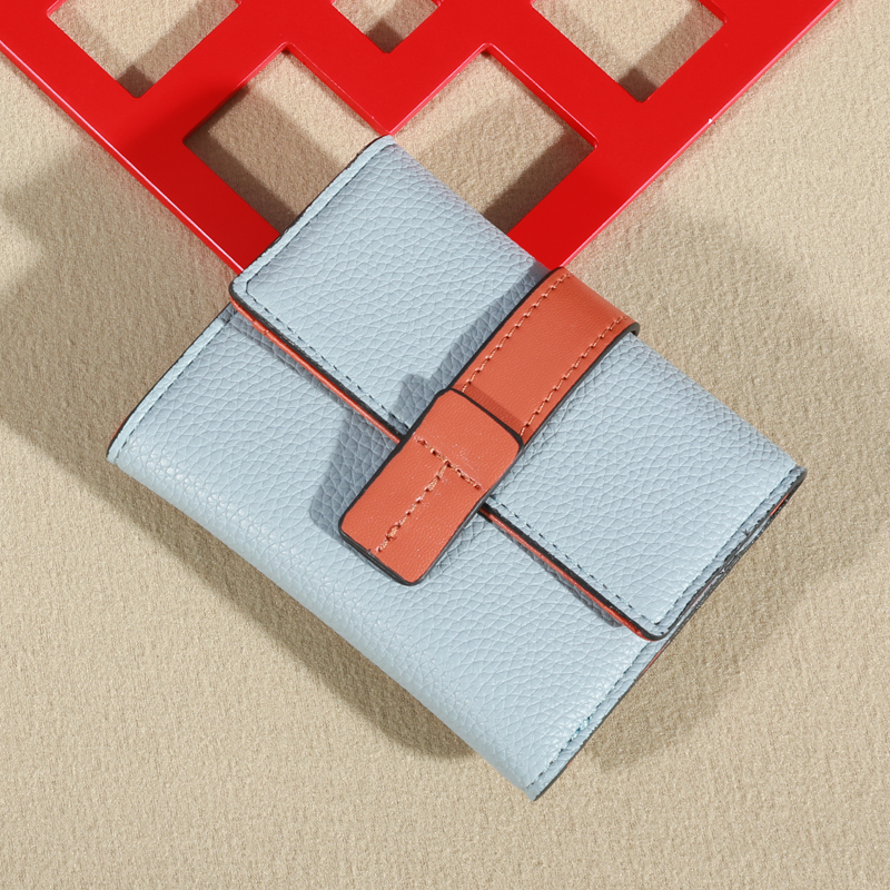 Original minimalistisk liten lommebok med stor kapasitet for kvinner: Blå