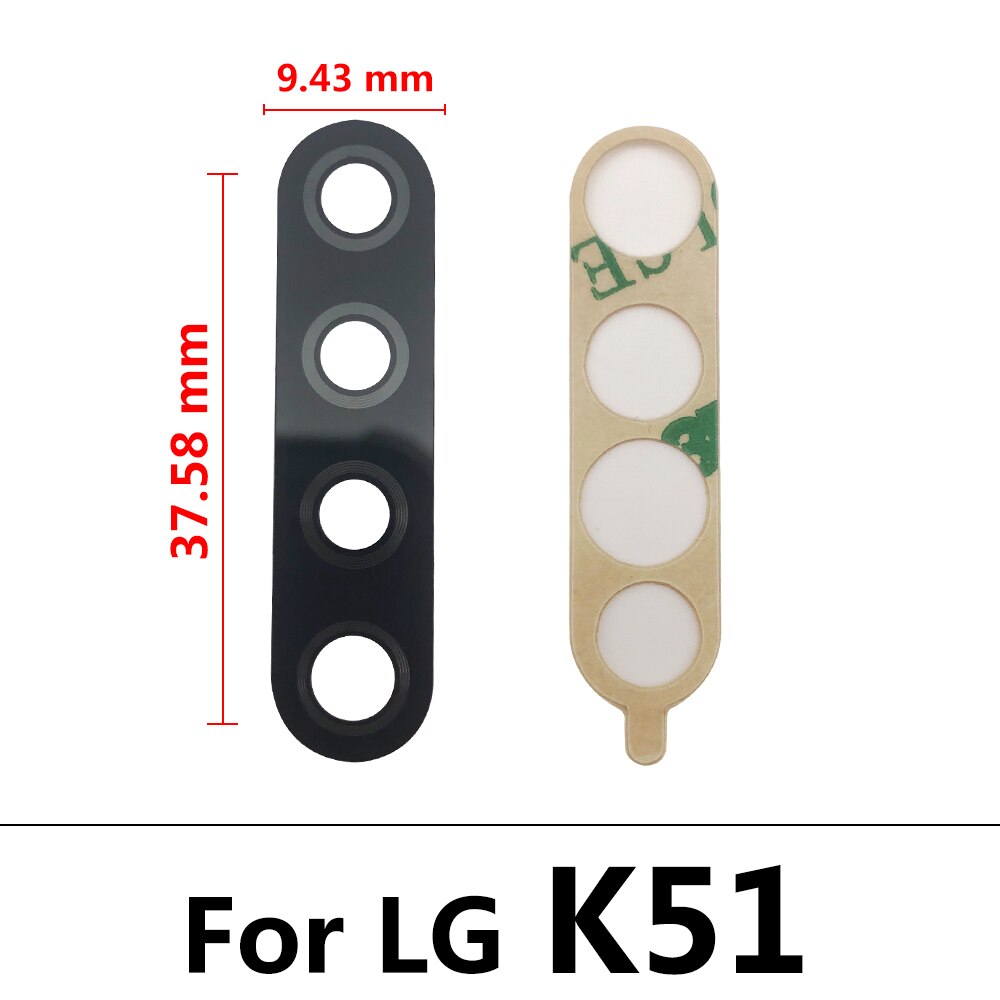 2Pcs Back Camera For LG K8 K41S K42 K51 k51S K61 K62 Plus Mobile Phone Housing Rear Camera Glass Lens Cover With Adhesive + Tool: K51