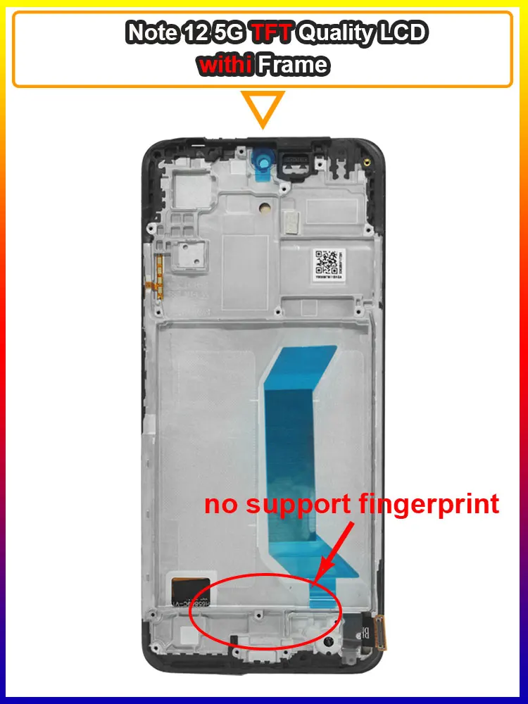 Pantalla LCD AMOLED de 6,67 pulgadas para Xiaomi Redmi Note 12 5G 22111317G pantalla táctil LCD para Redmi Note 12 5G 22111317I LCD con marco: Negro