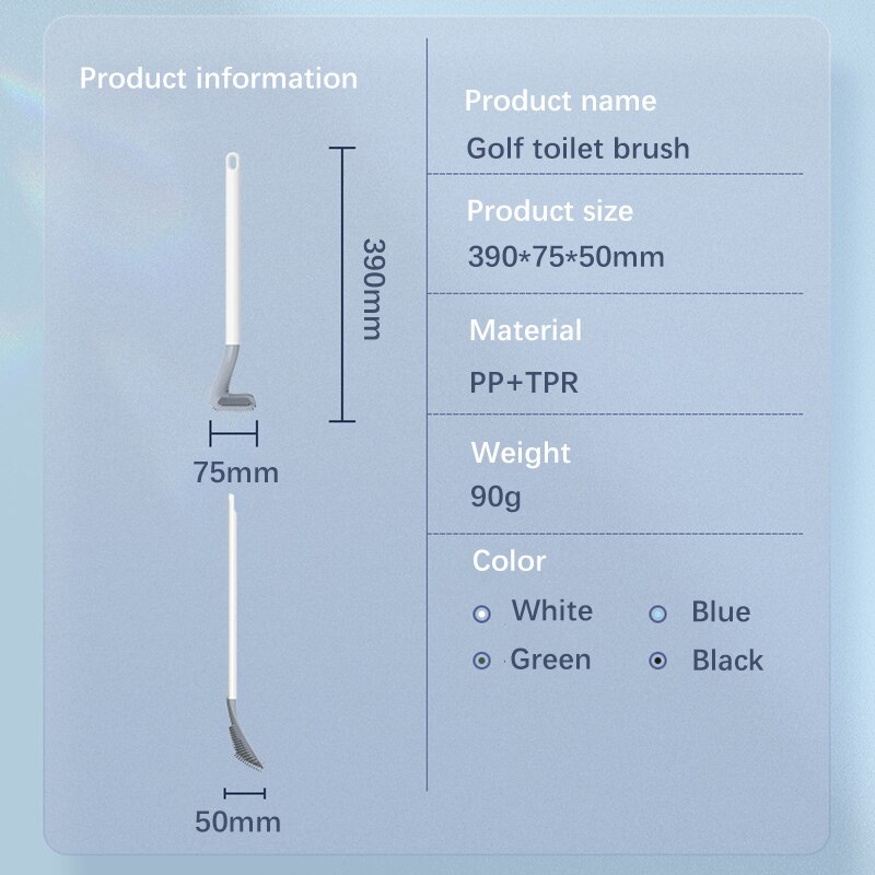 Brosse de toilette en Silicone Durable, Golf brosse de toilette créative à Long manche, brosse de nettoyage sans impasse, outil domestique, accessoires de salle de bain