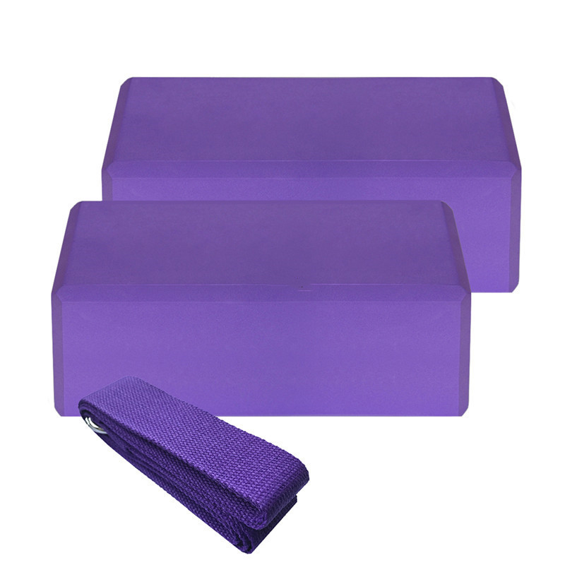 2 blocchi yoga EVA 1 pezzo blocchi di stabilità della cinghia yoga in cotone set di cinghie yoga per la meditazione yoga pilates yoga: Oro