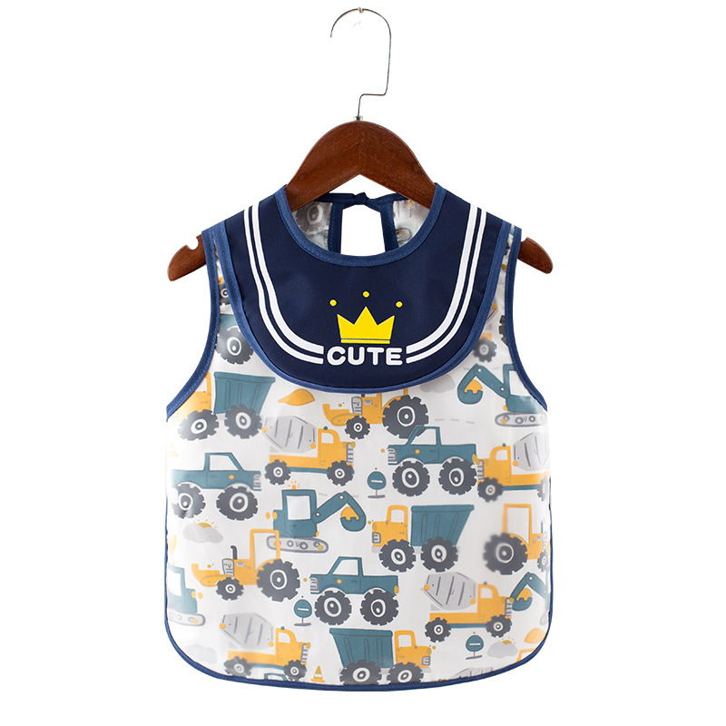 Baby Kids Waterdichte Slabbetjes Mouwloze Art Kiel Voeden Bib Schort Baby Jongens Meisjes Burp Doek Bandana Slabbetjes Baby Accessoires 1-3Y: car