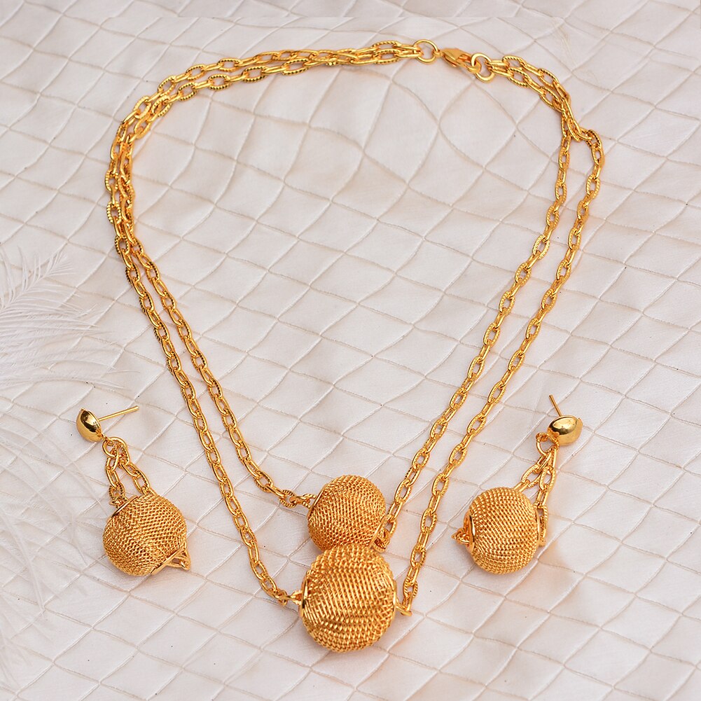 WANDO Gold Color Bead jewelry set Nigeria women jewelry Gold Color Classic Ethiopian/Middle East /African women jewelry