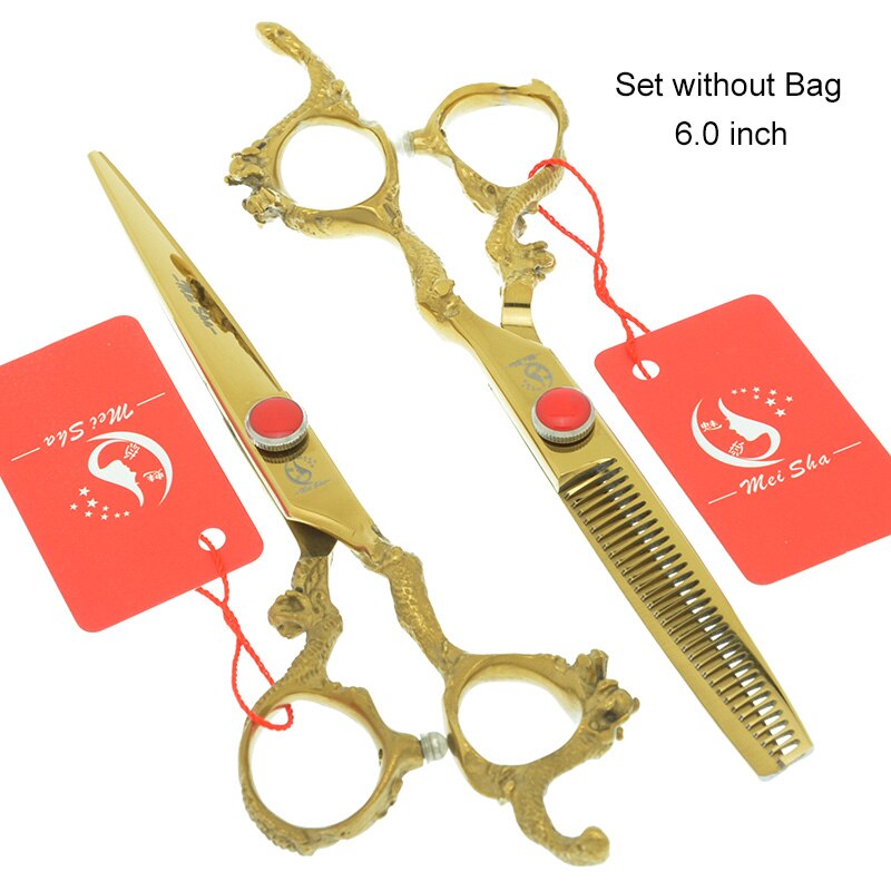 6.0" Dog Cutting Scissors Thinning Shears Dragon Handle Japanese Steel Dogs Grooming Scissors Barbers Tools A0096A: A0098A-02-60